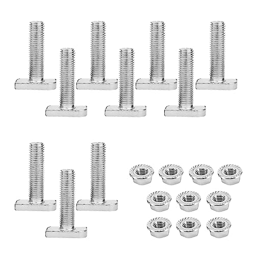 Vordpe 10 Stück Hammerkopfschrauben Set, M10 x 30mm Edelstahl A2-70 Photovoltaik, mit Flanschmutter, für pv Module Photovoltaik-Aluprofil Gewächshaus Photovoltaik Solar Montageschiene von Vordpe