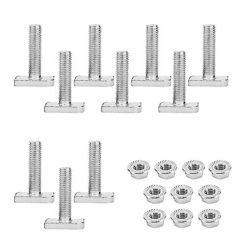 Vordpe 10 Stück Hammerkopfschrauben Set, M8 x 25mm Edelstahl A2-70 Photovoltaik, mit Flanschmutter, für pv Module Photovoltaik-Aluprofil Gewächshaus Photovoltaik Solar Montageschiene von Vordpe