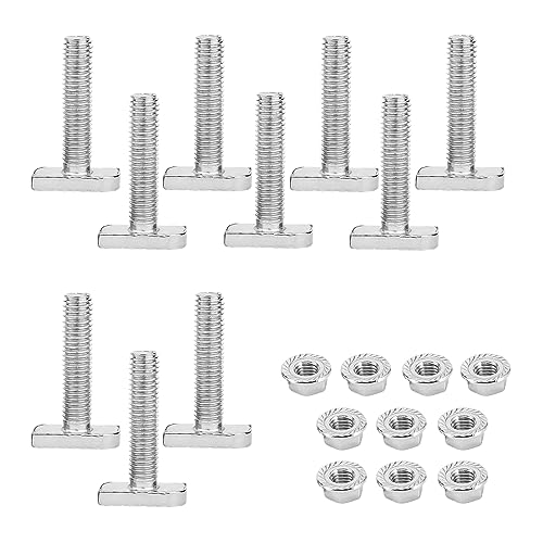 Vordpe 10 Stück Hammerkopfschrauben Set, M8 x 30mm Edelstahl A2-70 Photovoltaik, mit Flanschmutter, für pv Module Photovoltaik-Aluprofil Gewächshaus Photovoltaik Solar Montageschiene von Vordpe