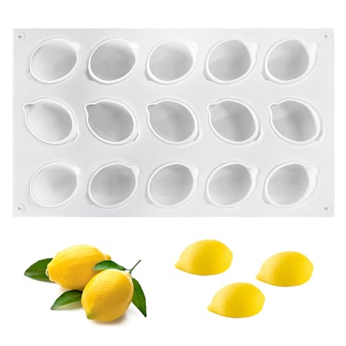 Vordpe 15 Löcher Zitrone Desserts Form, 3D Backformen DIY Mold,Zitrone Desserts Form, Brotbackform, für Muffins,Cupcakes,Kuchen,Pudding,Eiswürfel und Gelee Vordpe 15 Löcher Zitrone Desserts Form, 3D Backformen DIY Mold,Zitrone Desserts Form, Brotbackform, für Muffins,Cupcakes,Kuchen,Pudding,Eiswürfel und Gelee von Vordpe