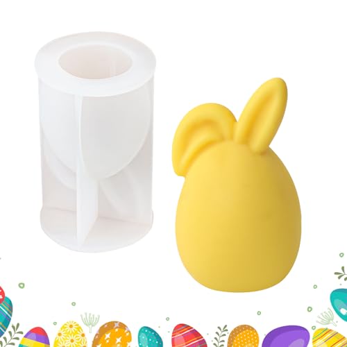 Vordpe Ostern Kaninchen Silikonform, 3D Kaninchen Silikon Kerzenformen Zum Gießen, DIY Osterhase Kerzenform Silikon Seifenform für Aromatherapie, Seife, Ostergeschenke (B) von Vordpe