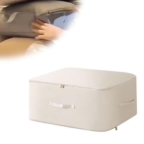 Vordpe Ultra Platz sparender selbstkomprimierender Organizer, Neuest Komprimierender Beutel, Aufbewahrungstasche, Geeignet für Kleidung, Bettdecken, Steppdecken (L-Khaki) von Vordpe