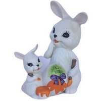 Seltene Vintage George Good Osterhasen Figur Mit Osterei-Küken Keramik von VorellsTreasureChest