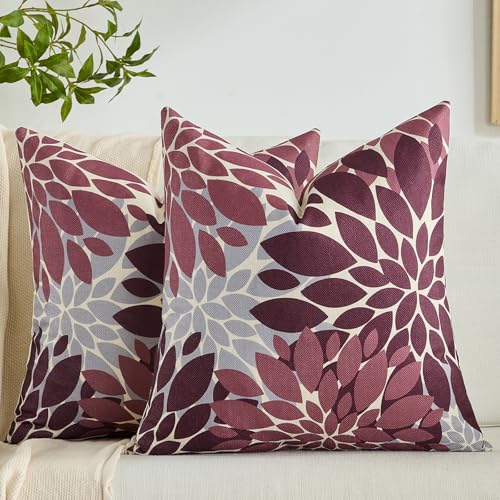 2er Set Kissenbezug Rot und Grau Blumen 45x45 Leinen Dekorative Kissenhülle Dekokissen Sofakissen Couch Waschbare Outdoor Kissen Frühling und Herbst für Wohnzimmer Sofa Cafe 2er Set Kissenbezug Rot und Grau Blumen 45x45 Leinen Dekorative Kissenhülle Dekokissen Sofakissen Couch Waschbare Outdoor Kissen Frühling und Herbst für Wohnzimmer Sofa Cafe von Voreppy