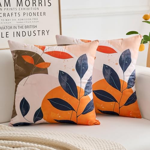 Voreppy 2er Set Kissenbezüge Boho Abstrakt Blätter 45x45cm Sofakissen Dekokissen Kissenhülle Frühling Herbst Couchkissen Bauernhaus Kissenhülle Minimalistisch Kuns Zierkissenbezug für Sofa Voreppy 2er Set Kissenbezüge Boho Abstrakt Blätter 45x45cm Sofakissen Dekokissen Kissenhülle Frühling Herbst Couchkissen Bauernhaus Kissenhülle Minimalistisch Kuns Zierkissenbezug für Sofa von Voreppy