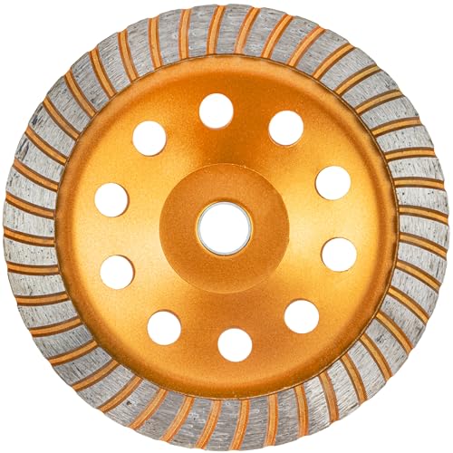 Diamant Schleiftopf 180 mm Schleifteller Diamantschleifscheibe Turbo Diamanttopfschleifer Turbo Betonschleifer Beton Topfschleifer Fliesenkleber Mauerwerk Naturstein Estrich von Vorfal