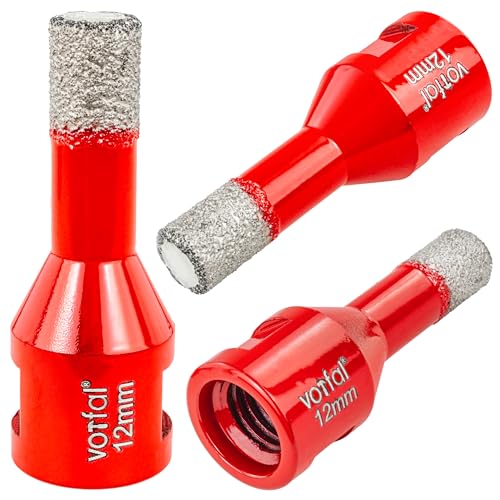 Diamantbohrer 12mm Fliesenbohrer M14 Diamantbohrkrone für Winkelschleifer Fliesen Lochsäge Diamant Bohrkrone Diamantbohrer für harte Fliesen Keramik Feinsteinzeug Flex 6-68mm (12mm) von Vorfal