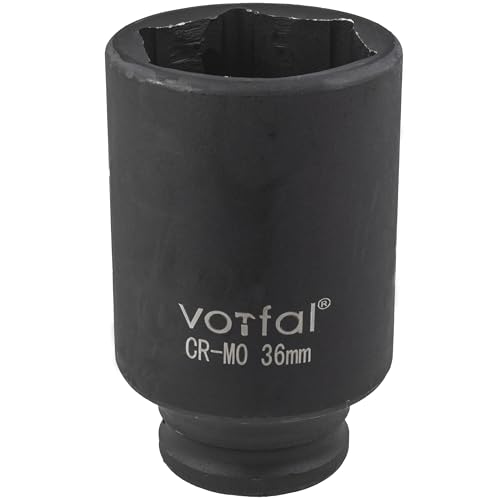 Kraft Schlagschraubernüsse 1/2" Kraftnuss 8-36mm Nuss Steckschlüssel Schlagnuss Stecknuss Steckschlüsselsätze Sechskant Einsatz (Schlüsselweite: 36 mm) von Vorfal