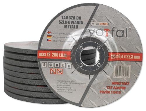Schruppscheiben 125 mm für Metall, Stahl, Edelstahl - 10x Profi Schleifscheiben Set für Winkelschleifer, ideal für schnelles und präzises Schleifen Schruppscheiben 125 mm für Metall, Stahl, Edelstahl - 10x Profi Schleifscheiben Set für Winkelschleifer, ideal für schnelles und präzises Schleifen von Vorfal