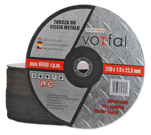 Trennscheiben 230 mm Metall, INOX, Edelstahl, Stahl – 25x Flexscheiben Set für Winkelschleifer – Profi Trennscheiben für präzises und schnelles Schneiden (Ø230 x 1,9 mm) von Vorfal