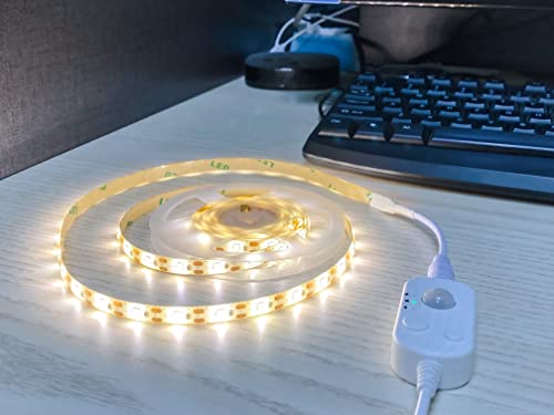 Vortex HJ-J0083C USB-LED-Streifen mit Bewegungssensor, kaltweiß dimmbare LED-Schrankbeleuchtung, bewegungsaktiviert, Unterschrank- oder Bettstreifen (Cool White, 3 Meters) von Vortex