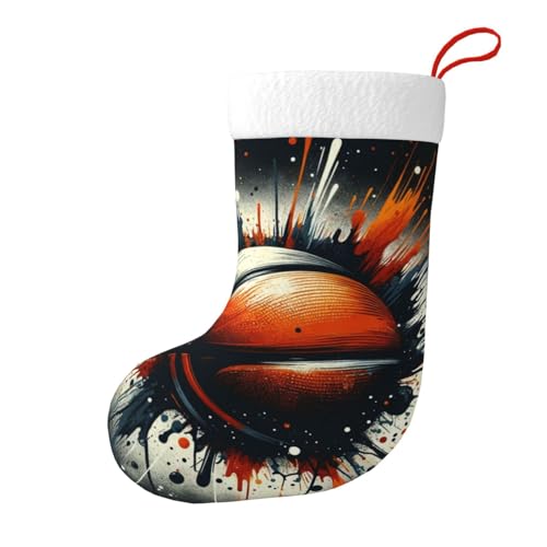 Vortithora Basketball-Energy-Motion Plüsch-Weihnachtsstrümpfe, doppelseitig, Weihnachtsstrumpf, Dekoration für Familiengeschenke von Vortithora