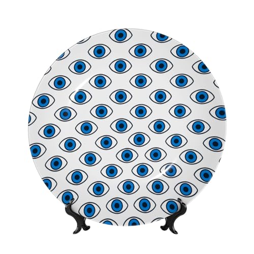 Vortithora Evil Eye Teardrops Dekoteller mit Ständer, elegante Wandplatte für Heimdekoration, 25,4 cm von Vortithora
