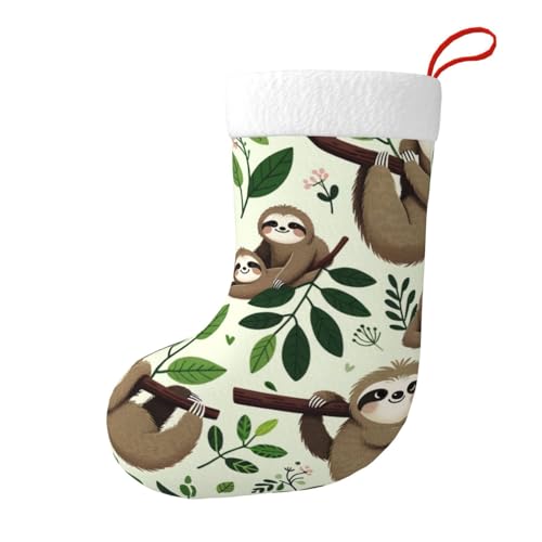 Vortithora Happy-Sloth-Forest Plüsch-Weihnachtsstrümpfe, doppelseitig, Weihnachtsstrumpf, Dekoration für Familiengeschenke Vortithora Happy-Sloth-Forest Plüsch-Weihnachtsstrümpfe, doppelseitig, Weihnachtsstrumpf, Dekoration für Familiengeschenke von Vortithora