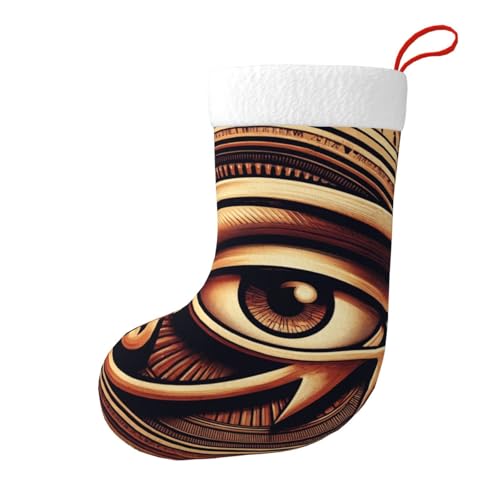 Vortithora Hieroglyphen Eye-Of-Horus Plüsch doppelseitige Weihnachtsstrümpfe, Feiertagskamin Dekor für Familiengeschenke Vortithora Hieroglyphen Eye-Of-Horus Plüsch doppelseitige Weihnachtsstrümpfe, Feiertagskamin Dekor für Familiengeschenke von Vortithora