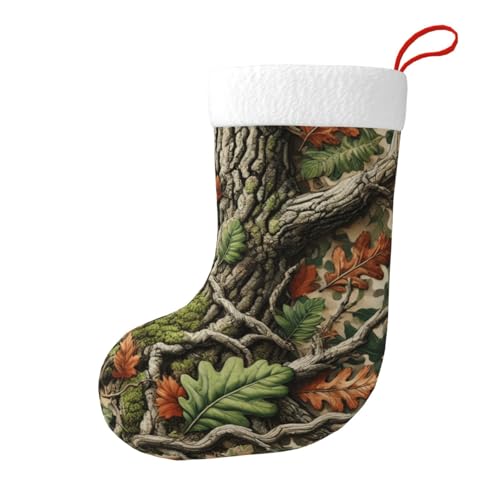 Vortithora Leafs-Camo-Jagd-Plüsch-Weihnachtsstrümpfe, doppelseitig, Weihnachtsstrümpfe, Kamin-Dekoration für Familiengeschenke Vortithora Leafs-Camo-Jagd-Plüsch-Weihnachtsstrümpfe, doppelseitig, Weihnachtsstrümpfe, Kamin-Dekoration für Familiengeschenke von Vortithora