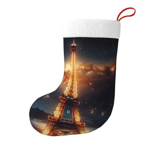 Vortithora Paris-Eiffelturm-Plüsch-Weihnachtsstrümpfe, doppelseitig, Weihnachtsstrümpfe, Kamin-Dekoration für Familiengeschenke Vortithora Paris-Eiffelturm-Plüsch-Weihnachtsstrümpfe, doppelseitig, Weihnachtsstrümpfe, Kamin-Dekoration für Familiengeschenke von Vortithora