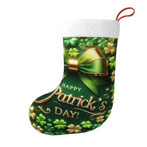 Vortithora St. Patrick's Day-Celebration Plüsch-Weihnachtsstrümpfe, doppelseitig, Weihnachtsstrumpf, Dekoration für Familiengeschenke von Vortithora