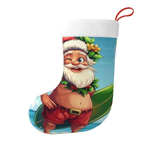 Vortithora Weihnachts-Santa-Sommer-Surf-Plüsch-Weihnachtsstrümpfe, doppelseitig, Weihnachtsstrümpfe, Kamin-Dekoration für Familiengeschenke Vortithora Weihnachts-Santa-Sommer-Surf-Plüsch-Weihnachtsstrümpfe, doppelseitig, Weihnachtsstrümpfe, Kamin-Dekoration für Familiengeschenke von Vortithora
