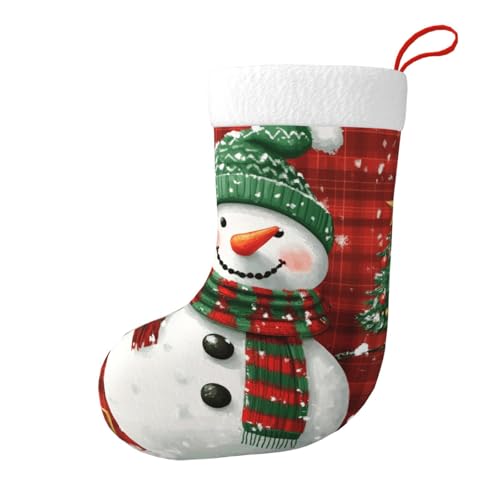 Vortithora Weihnachts-Schneemann-Glocken-Plaid, doppelseitig, Weihnachtsstrümpfe, Kamin-Dekoration für Familiengeschenke Vortithora Weihnachts-Schneemann-Glocken-Plaid, doppelseitig, Weihnachtsstrümpfe, Kamin-Dekoration für Familiengeschenke von Vortithora