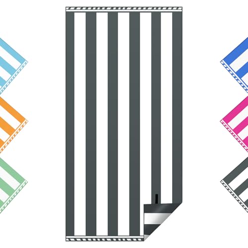 Vortix Strandtuch XXL 200x100 cm,Groß Schnelltrocknendes Mikrofaser Handtuch, Sandfrei Badetuch,Stranddecke Damen strandhandtuch (Dunkelgrau) von Vortix
