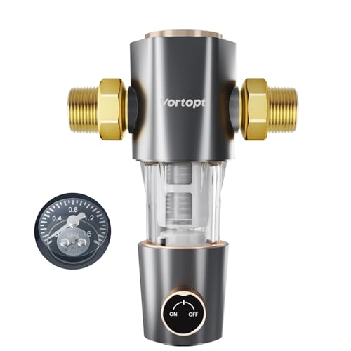 Vortopt Spin Down Sedimentwasserfilter, automatische Spülung, schützt andere Filtersysteme und Geräte, 40 Mikron spülbare Vorfilterfiltration (VT-Q50) von Vortopt