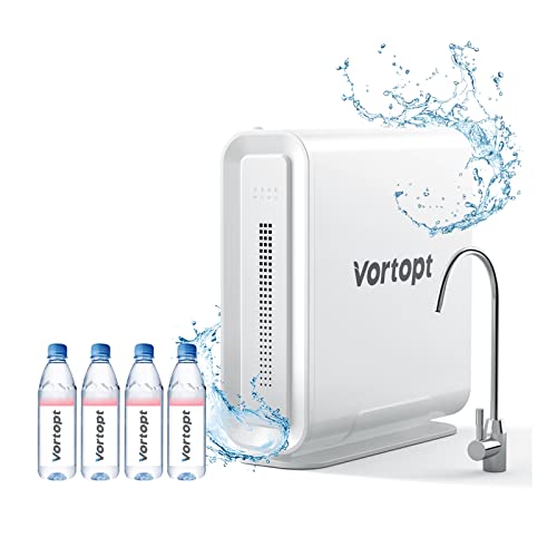 Vortopt Ultra-Filtration unter der Spüle Wasserfiltersystem - 0,01μm, 4-stufige hohe Kapazität, 2000 GPD, kein Abwasser, keine Stromversorgung erforderlich, Produktmodell DF-1 von Vortopt