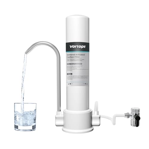 Vortopt Verbesserter Wasserfilter Wasserhahn - Wasserhahnfilter für den Spüle - Wasserreiniger für die Küche - Reduziert Chlor, Schwermetalle, schlechte Gerüche - F8 (1 Filter Enthalten) von Vortopt