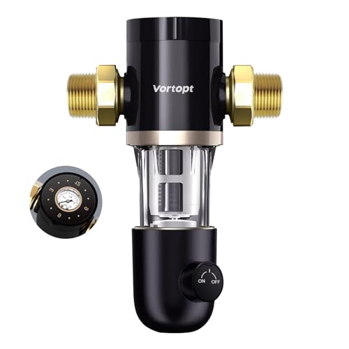 Vortopt Zentrifugaler Sedimentfilter für Das Ganze Haus,Automatisches Rückspülsystem,Verbesserte Reinigungsbürste, Brunnenwasserfilter, Regenwasser,40μm-Filtration, Manometer, Q60 Vortopt Zentrifugaler Sedimentfilter für Das Ganze Haus,Automatisches Rückspülsystem,Verbesserte Reinigungsbürste, Brunnenwasserfilter, Regenwasser,40μm-Filtration, Manometer, Q60 von Vortopt