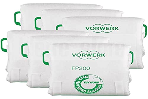 Packung mit 6 Original-Filterbeuteln Premium FP200 für Kobold VK200/VK220 S von Vorwerk Folletto