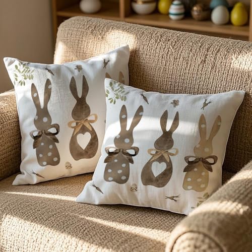 Vorysum 2er Set Ostern Kissenbezug 45x45 cm Kaninchen Osterdeko Sofakissen Geschenk Blumen Karotte Kissenbezüge Frühling Kissenhüllen Deko Urlaubsparty Picknick Outdoor Garten Vorysum 2er Set Ostern Kissenbezug 45x45 cm Kaninchen Osterdeko Sofakissen Geschenk Blumen Karotte Kissenbezüge Frühling Kissenhüllen Deko Urlaubsparty Picknick Outdoor Garten von Vorysum