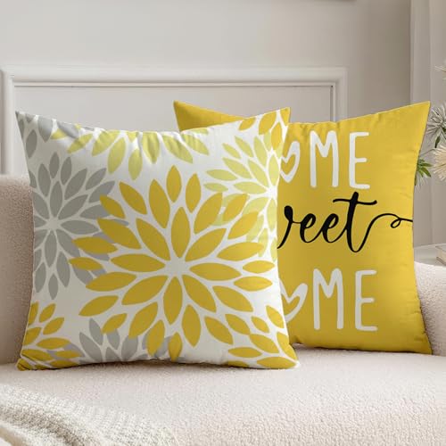 Vorysum Kissenbezug 50x50 cm 2er Set Gelb Modern Outdoor Kissen Dahlien Kissenbezüge Blumen Dekorative Sofakissen Samt Optik für Garten Sofa Wohnzimmer Bett Doppelseitiges Muster Vorysum Kissenbezug 50x50 cm 2er Set Gelb Modern Outdoor Kissen Dahlien Kissenbezüge Blumen Dekorative Sofakissen Samt Optik für Garten Sofa Wohnzimmer Bett Doppelseitiges Muster von Vorysum