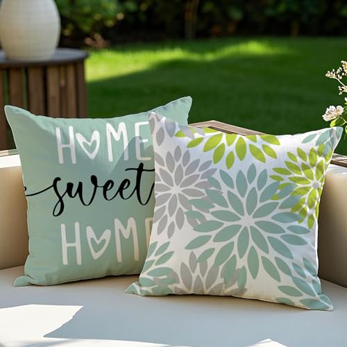 Vorysum Kissenbezug 50x50 cm 2er Set Grün Modern Outdoor Kissen Dahlien Kissenbezüge Blumen Dekorative Sofakissen Samt Optik für Garten Sofa Wohnzimmer Bett Doppelseitiges Muster Vorysum Kissenbezug 50x50 cm 2er Set Grün Modern Outdoor Kissen Dahlien Kissenbezüge Blumen Dekorative Sofakissen Samt Optik für Garten Sofa Wohnzimmer Bett Doppelseitiges Muster von Vorysum