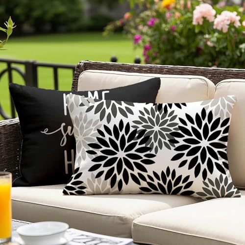 Vorysum Outdoor Kissen 30x50 cm 2er Set Schwarz Modern Kissenbezüge Dahlien Kissenbezug Blumen Dekorative Sofakissen Samt Optik für Garten Sofa Wohnzimmer Bett Doppelseitiges Muster Vorysum Outdoor Kissen 30x50 cm 2er Set Schwarz Modern Kissenbezüge Dahlien Kissenbezug Blumen Dekorative Sofakissen Samt Optik für Garten Sofa Wohnzimmer Bett Doppelseitiges Muster von Vorysum