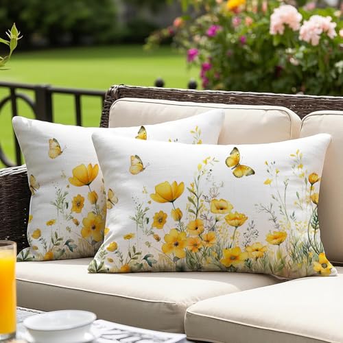 Vorysum Outdoor Kissenbezug 30x50 cm Winddicht doppelseitig Gelb Blumen-Schmetterling-Muster für Garten Strand Sommerdekor – Gelb 30x50 cm 2er Set Vorysum Outdoor Kissenbezug 30x50 cm Winddicht doppelseitig Gelb Blumen-Schmetterling-Muster für Garten Strand Sommerdekor – Gelb 30x50 cm 2er Set von Vorysum