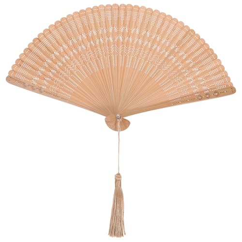 VOSAREA Bambus Handfächer: Vintage Fächer Holz klein Handfächer echt Bambus - japanischer chinesischer Hand Fan für Hochzeit Braut Party Tanz von VOSAREA