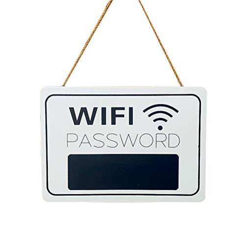 VOSAREA Holz WiFi Passwort Zeichen Hängen Tafel Holz Rezeption Hängen Tafel WiFi Bord Zeichen für Shop Home Bar Party Dekoration (weiß) von VOSAREA