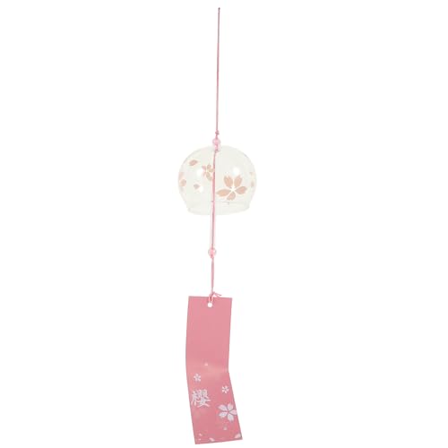 VOSAREA Glas Japanisches Windspiel: Rosa Japanische Windglocken Glas Garten Windspiel für draußen hängend Balkon Geburtstagsgeschenk von VOSAREA