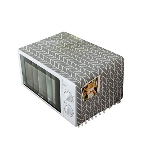 VOSAREA Kühlschrank Staubschutz Mehrzweck Grau Muster Mikrowelle Waschmaschine Top Universal Sonnencreme Abdeckung mit Aufbewahrungstasche von VOSAREA