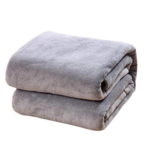 VOSAREA Kuscheldecke Fleecedecke Mikrofaserdecke Plüsch Sofadecke Wohndecke Microfaser Fleece Flanell Warm Polyester Decke Perfekt für Winter 100 x 140 cm (Silbergrau) von VOSAREA