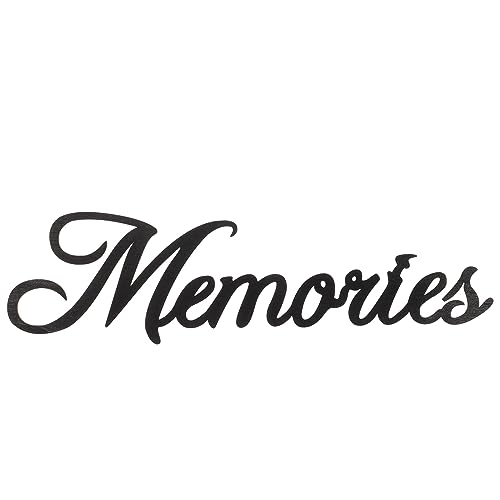 Schriftzug Holz Memories Vintage Buchstaben und Zeichen Wand Dekoration 38x10x0,2cm (Schwarz) von VOSAREA