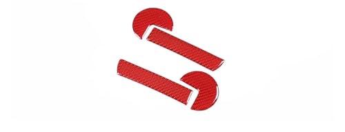 Voseto Türgriff Auto Innen Für Fiat Für 500 2011-2019 Weiche Kohlefaser Autotürgriffverkleidung Dekorativer Aufkleber Schutz Autoinnenausstattung(Red Carbon Fiber) von Voseto