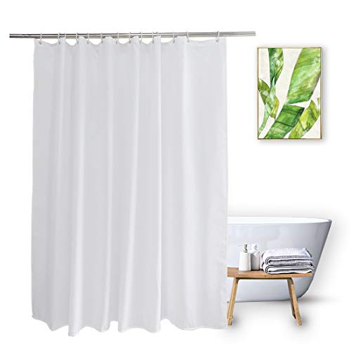 Vosign Stoff-Duschvorhang, 178 x 183 cm, weiß, weiche Stoff-Duscheinlagen mit rostbeständigen Ösen und beschwertem Saum, maschinenwaschbar, 178 x 182,9 cm von Vosign