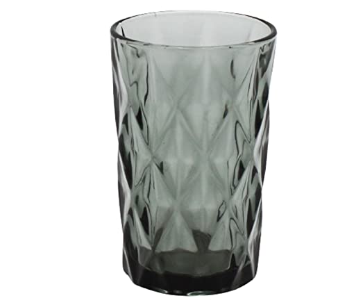Voß_1 Longdrinkglas Madison grau anthrazit Trinkglas mit Rautenmuster Retro von Werner Voss GmbH