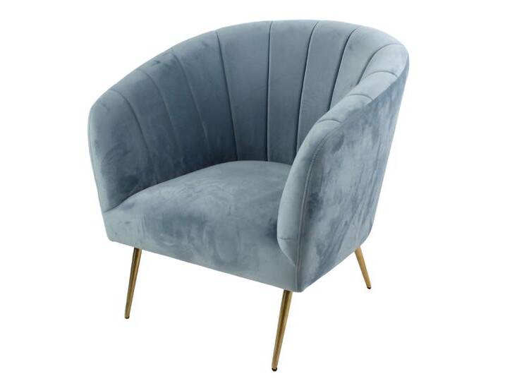 VOSS Design Samt Sessel Ivy hellblau 78x71x78 cm von Voss-Möbel