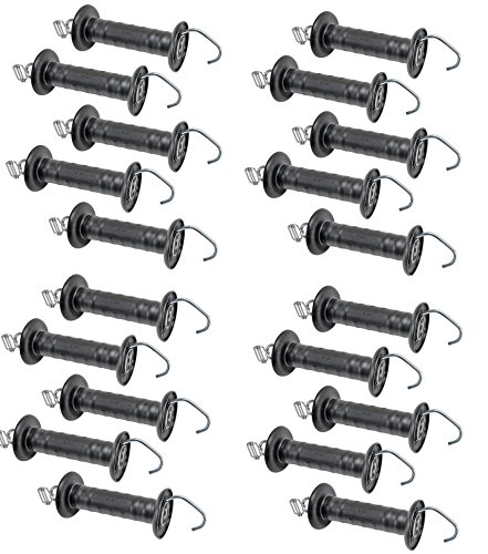 VOSS.farming 20x Weidezaun/Elektrozaun Torgriffe - schwarz - mit Haken für 20mm Breitband (Weidezaunband) von VOSS.farming