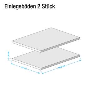 home24 Einlegeboden Allround I 2er-Set 67 x 1 x 31cm Weiß/Weiß von home24