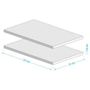 home24 Einlegeboden 2er-Set 57 x 1 x 31cm Weiß von home24