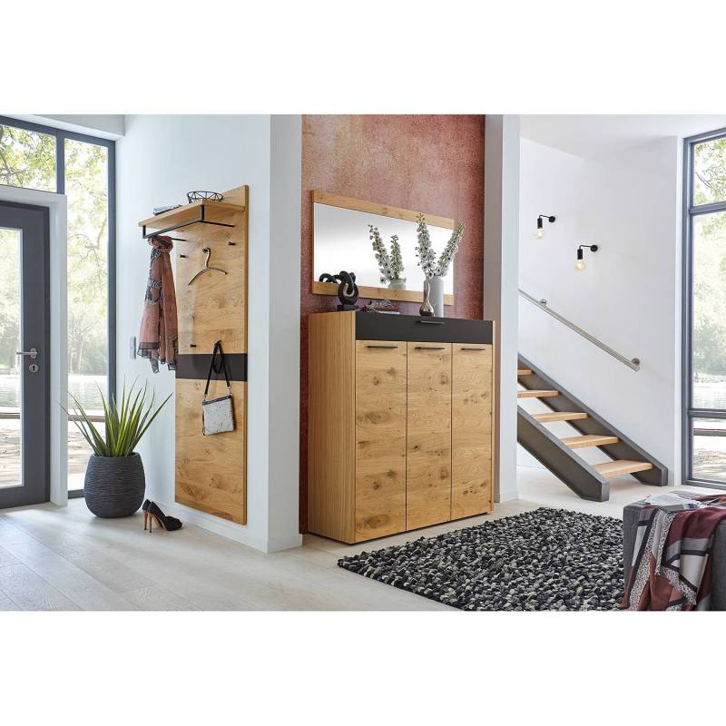 home24 Garderobenpaneel II 80cm Braun/Schwarz von home24