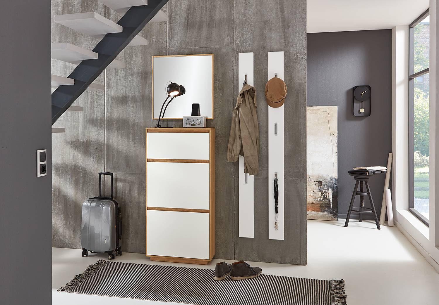 home24 Garderobenpaneel V100 VI 14 x 170 x 3cm Weiß/Weiß home24 Garderobenpaneel V100 VI 14 x 170 x 3cm Weiß/Weiß von home24